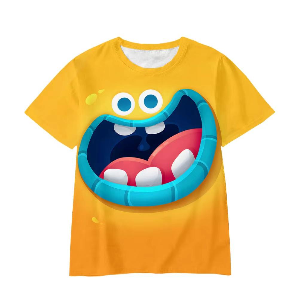 New Summer Cute Monster Inc Pattern Casual 3D Printed T-Shirt Childrens Tops Girls Boys Cosplay Round Neck Short Sleeve Clothing