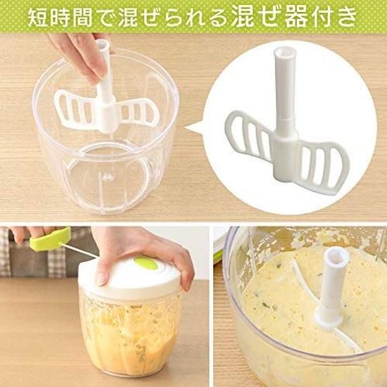 Iris Plaza mincing machine 900ml washable lid white cutter mixing bowl adjustable fineness easy cleanup fully onion garlic carrot time-saving food