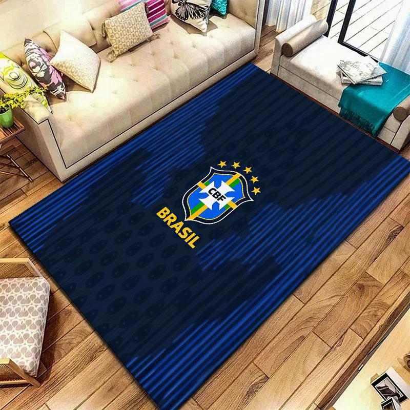 Brazil National Football Team Carpet Rug for Living Room Bedroom Home Sofa Decoration,Kids play Non-slip Floor Mat