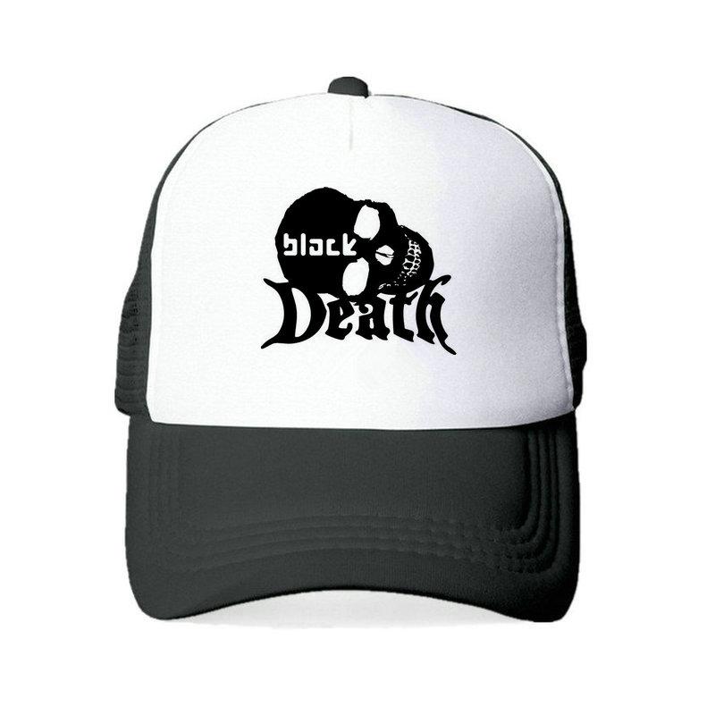 Der schwarze Tod-Sommerhut, mittelalterliches Leben, Überleben, Spiel, Hüte, Kappe, Unisex, gefallener Schädel, Trucker-Kappe, grausame Krankheit, Baseballkappe, YY462