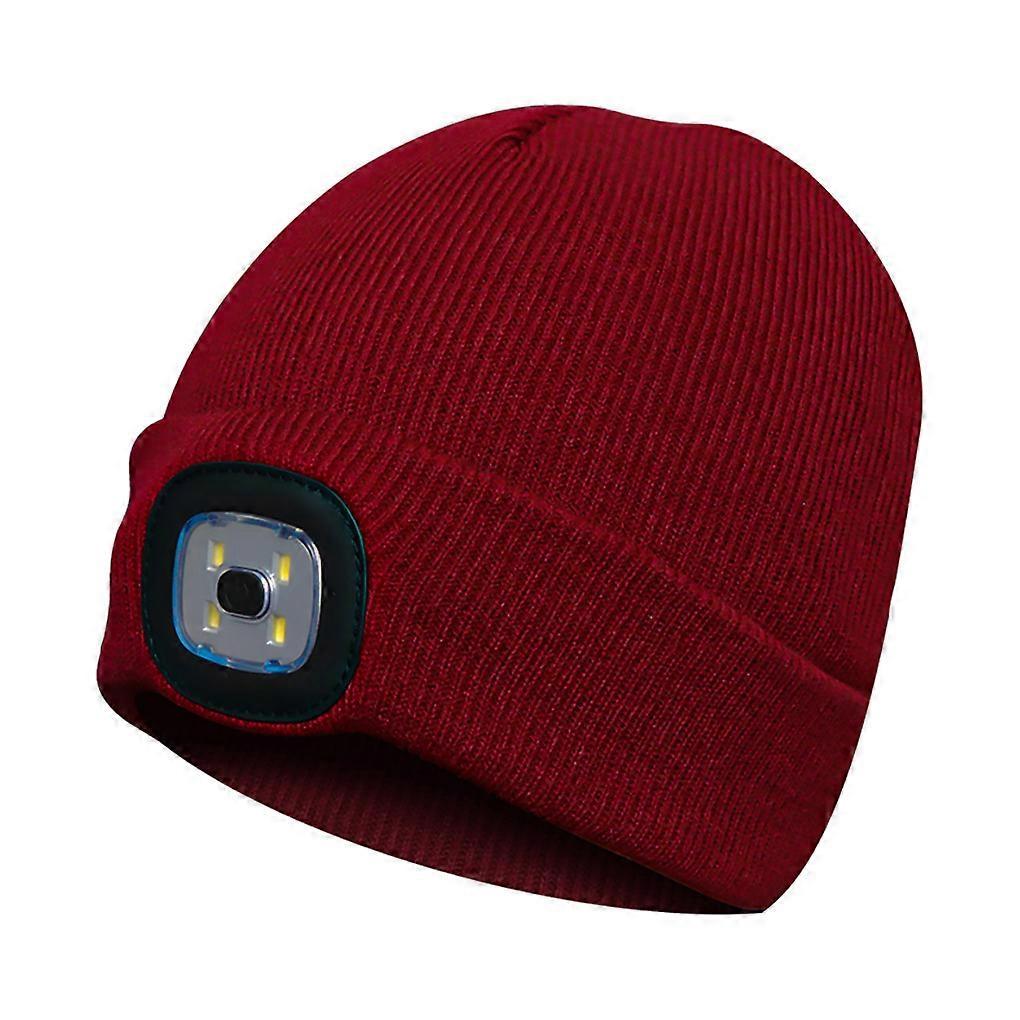 Hat LED Light Knitted Cap Head Lamp Beanie Fishing Camping Torch Cap Winter Unisex Warm Beanie