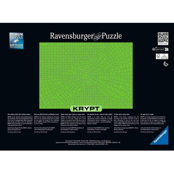Puzzle 736 pièces Ravensburger - Néon vert - Pour adultes - 70 x 50 cm