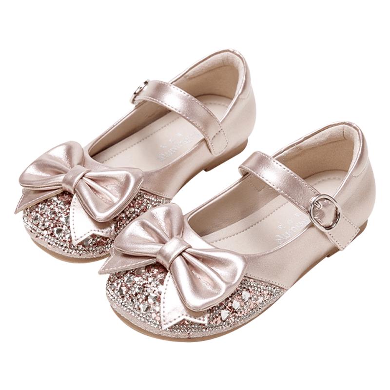FULUOMI Girls Crystal Princess Dress Shoes 28