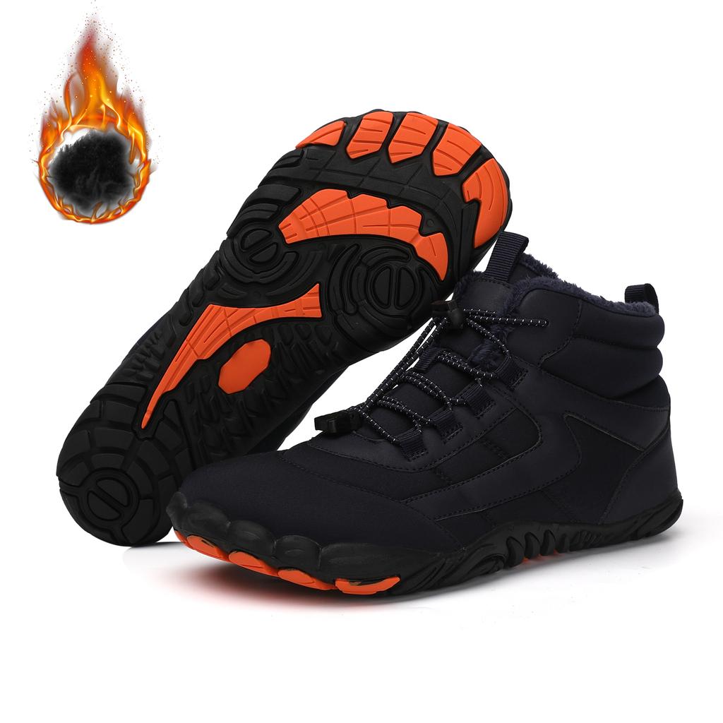 Mens Winter Trekking Snow Boots Fur Lined Winter Snow Boots Water Resistant Shoes Anti-Slip Warm Casual Lightweight Hiking Boots