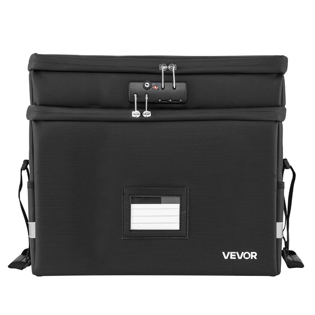 VEVOR Fireproof Document Box, 1000 Degrees C Heat Insulated Fireproof & Waterproof Box with Lock