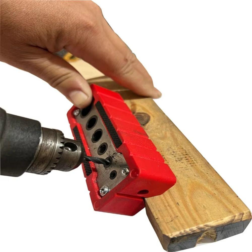 6-Hole Portable Drilling Guide Center Guide Woodworking Drilling 6 Hardened Drill Guide  Carpentry