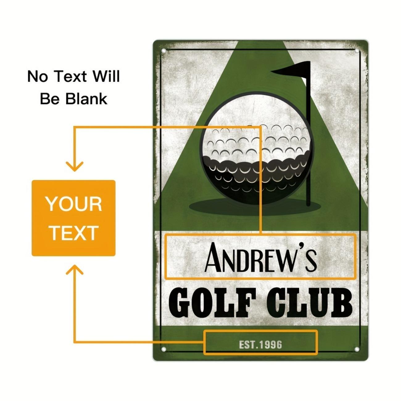 

Personalized Custom Metal Tin Sign Golf Club Pub Home Wall Decor білий