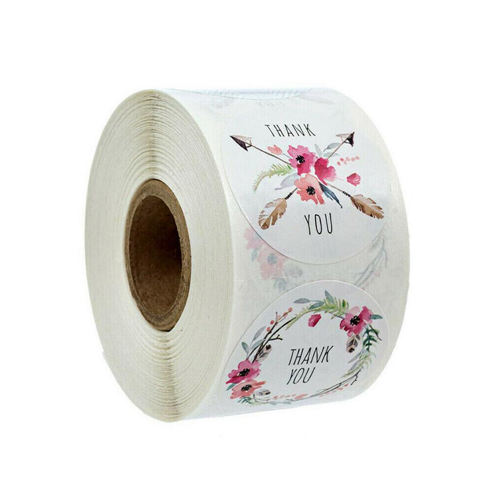 500pcs//Roll DIY Handmade Thank You Stickers Wedding Party Package Seal Labels