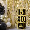 Black Gold Birthday Number Box Happy DIY 0-9 Birthday Party Decoration Kids Adults Birthday Party 18 30 40 50 Anniversary Decor