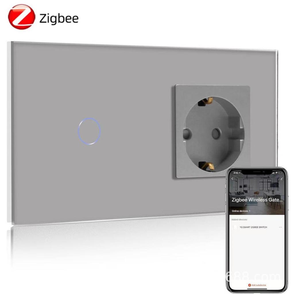European Standard Zigbee Smart Switch with Graffiti Design, Glass Panel, and Alice Voice Support