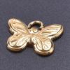 5pcs 18k Real Gold Plated Animal Pendant Stainless Steel Butterfly Charm For Jewelry Making Supplies Papillons Fuxk Men Pendants