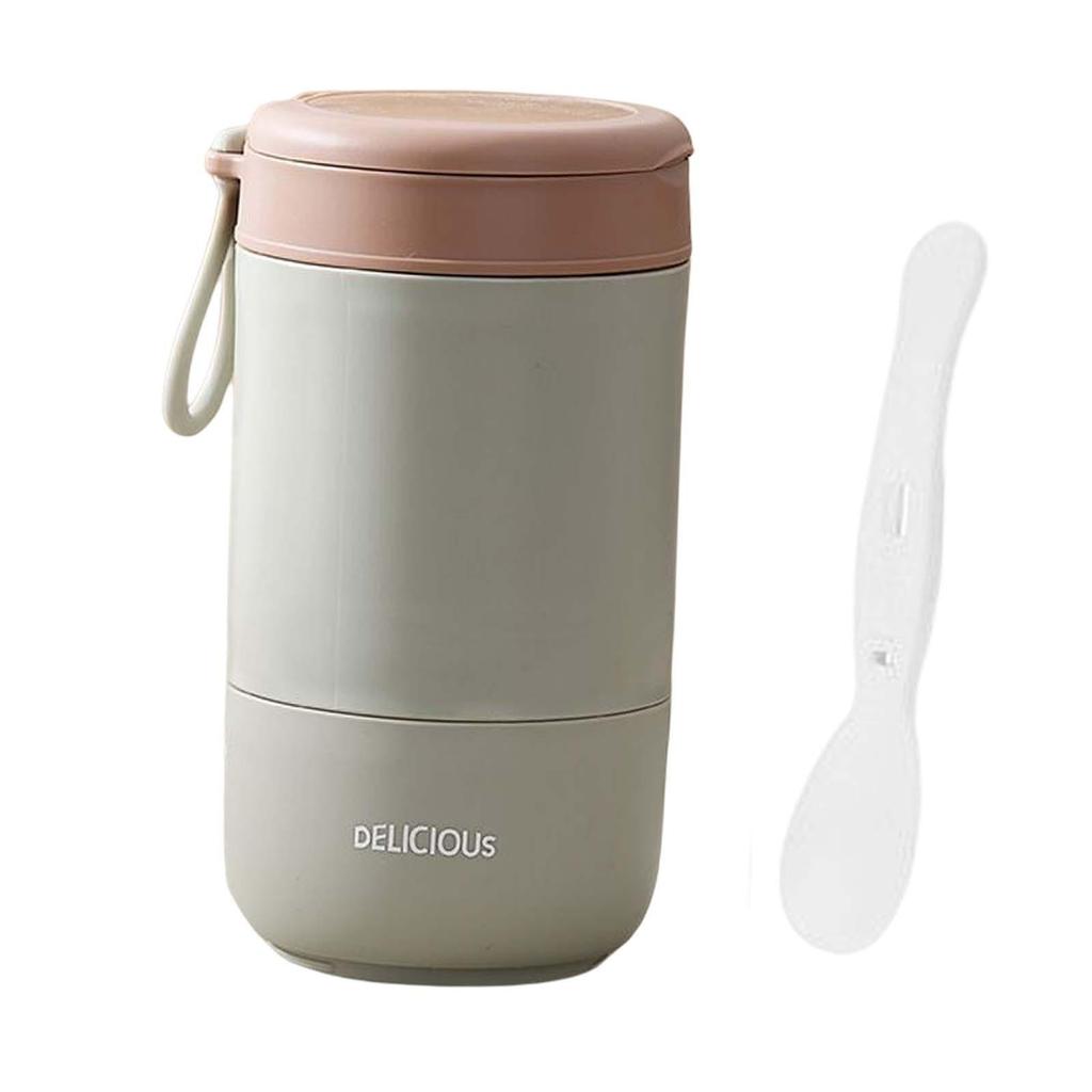 Wide Mouth Lunch Container Two Layers with spoons thermal Food Jar leakproof Food Containers for Picnic Office Preschool Travel