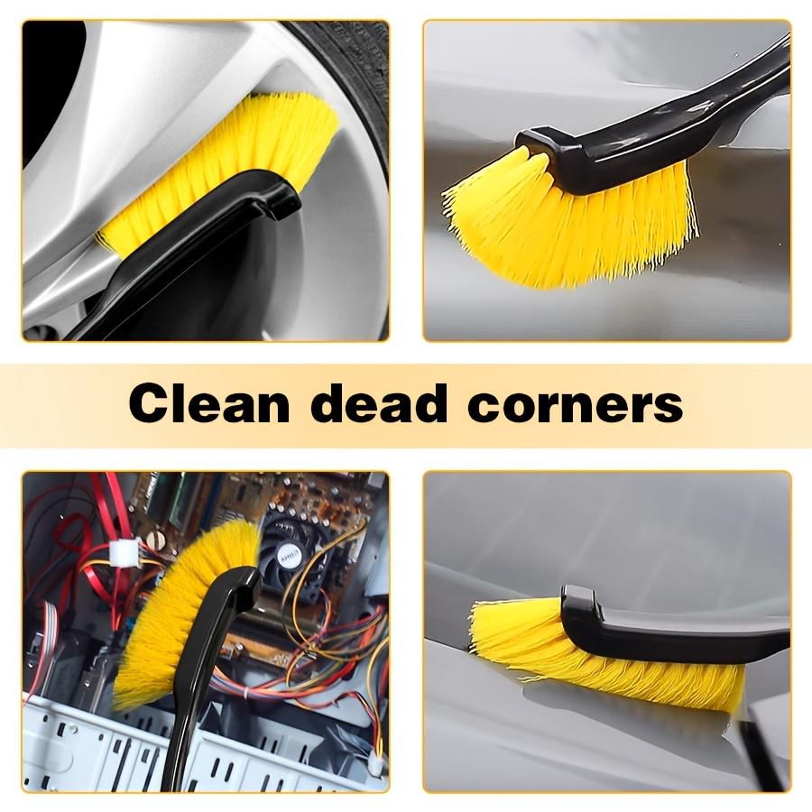 Durable Long-Handle Car Wheel Hub & Tire Cleaner Brush with Soft Bristles - Ergonomic Grip for SUVsle Design | Highquality Construction