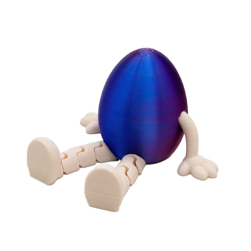 Cartoon Easter Bunny Easter Egg 3D Printed Toy Movable Rabbit Ornament Portable Home Decoration Creative Easter Egg Gifts