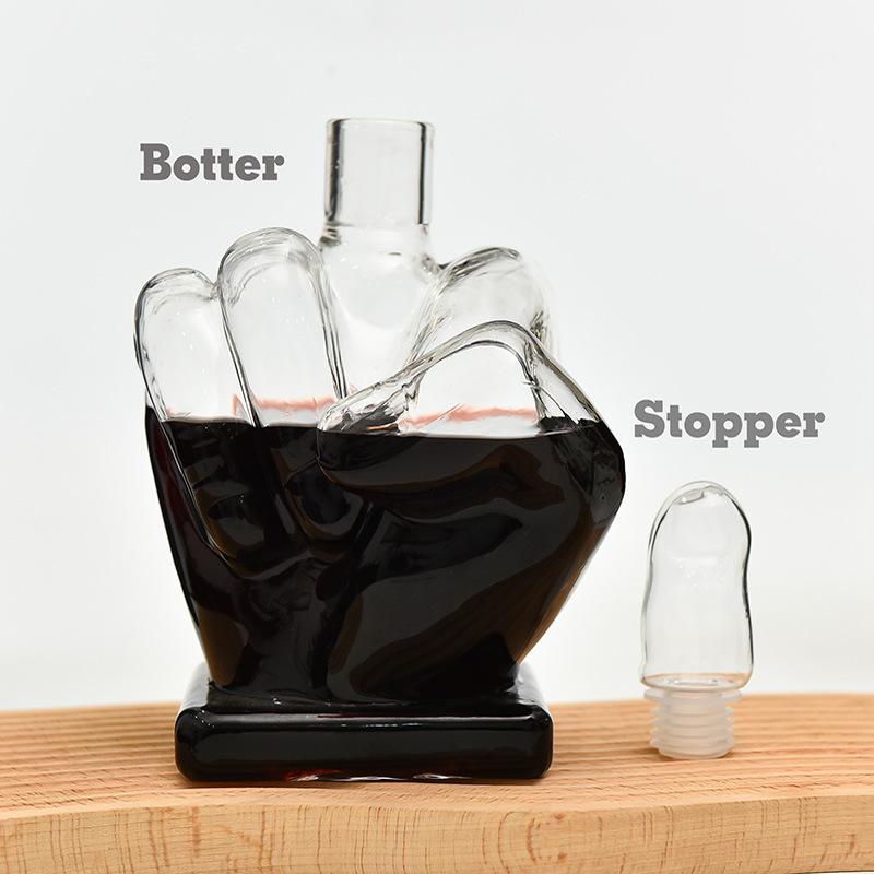 1000mL Middle Finger Decanter Red Wine Whisky Vodka Glass The Wine Bottle Creative Bar Home Kitchen Wine Cabinet Decoration