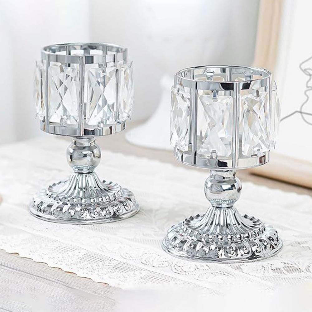 Metal Candle Holder Glass Candle Cup Elegant Faux Candle Holders for Home Decor Wedding Centerpieces Party Table Setting