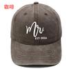 Popular Mr. Mrs. Embroidered Baseball Cap Washed Retro Male and Female Couples Casual Outdoor Sun Hat