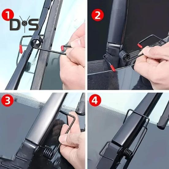4Pcs Windshield Wiper Arm Pressure Spring Boosters Rustproof Universal Easy To Install Car Window Wiper Arm Pressure Spring Kit