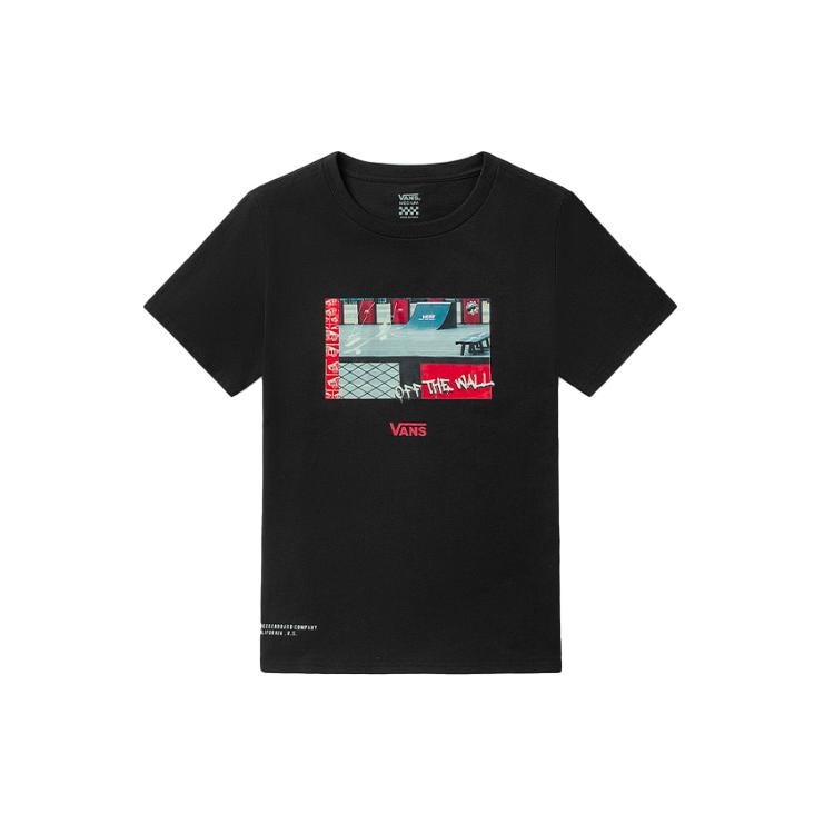 Vans T Shirts Women's Black Crew Neck Moderate Straight Fit VN0A5F1XBLK