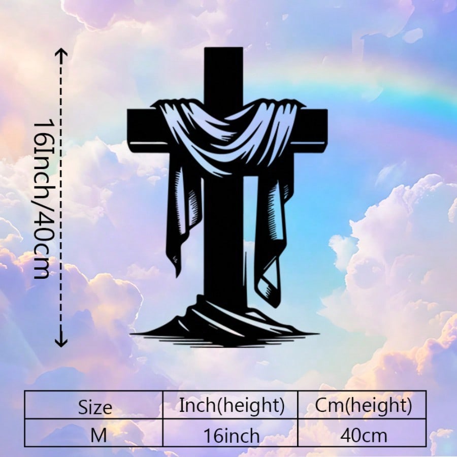 

Minimalist Black Cross Wall Decoration Thickened Iron Rust Proof Christian Church Gift різнокольоровий
