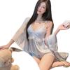 Ruth spring summer new high-end new suspender shorts pajamas French sexy ice silk three-piece loungewear