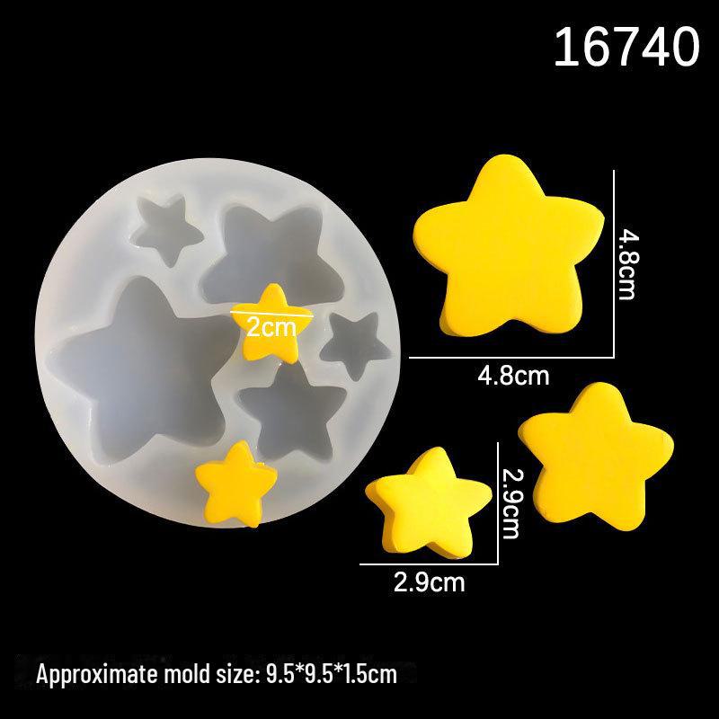 Pandantiv breloc cu cinci colțuri, stea și lună, mucegai din silicon, pentru decorare manuală