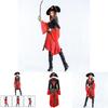 Women's Plus Size Pirate Costume Featuring Chic Red Dress Hat And Adjustable Belt