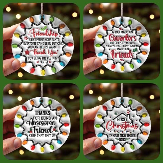 Friendship Christmas Ornament Acrylic Best Friend Gifts Xmas Tree Hanging