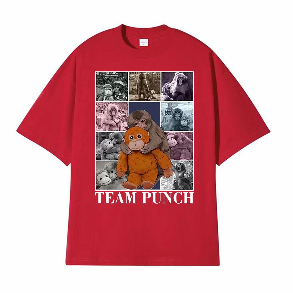 

Baby Cute Monkey Punch Graphic Funny T Shirts Unisex Harajuku Summer Short Sleeve T Shirt Men Cotton Crewneck Tshirt Streetwear S
