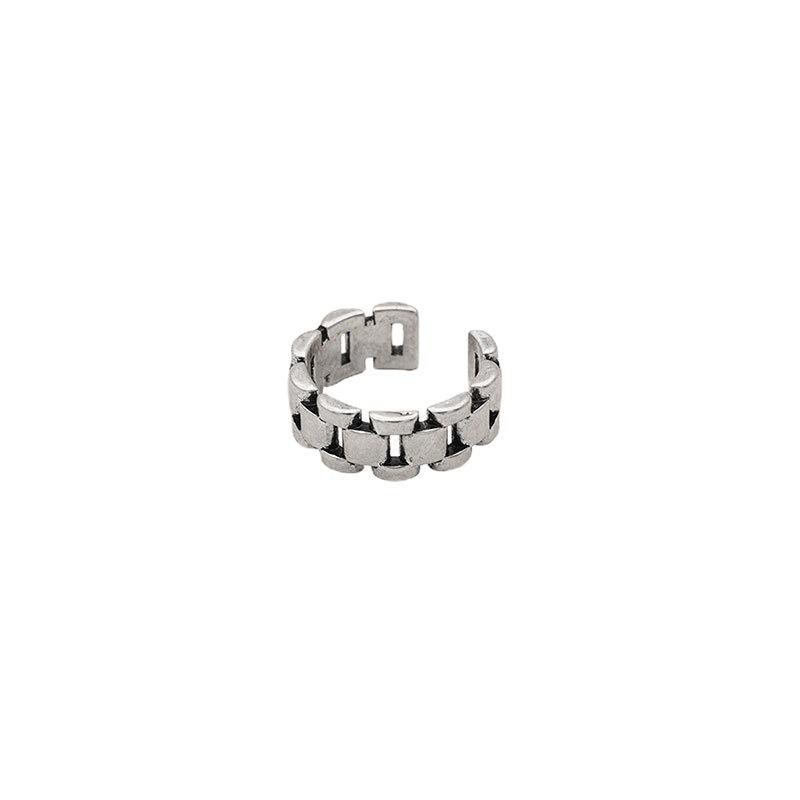 Korean S925 Retro Indifferent Style Women's Watch Strap Ring – Fashionable Open Index Finger Accessory
