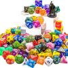 21/70 Stück Plastik Polyeder Würfel Mit einem Schwarzen Beutel Mischfarbe Rollenspiel Zubehör Familienparty Unterhaltungs Set YMY