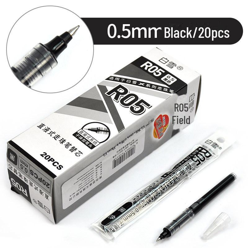 Snow White Quick-Dry 0.38mm Liquid Ballpoint Pen, Refillable, Large-Capacity for Office & Study