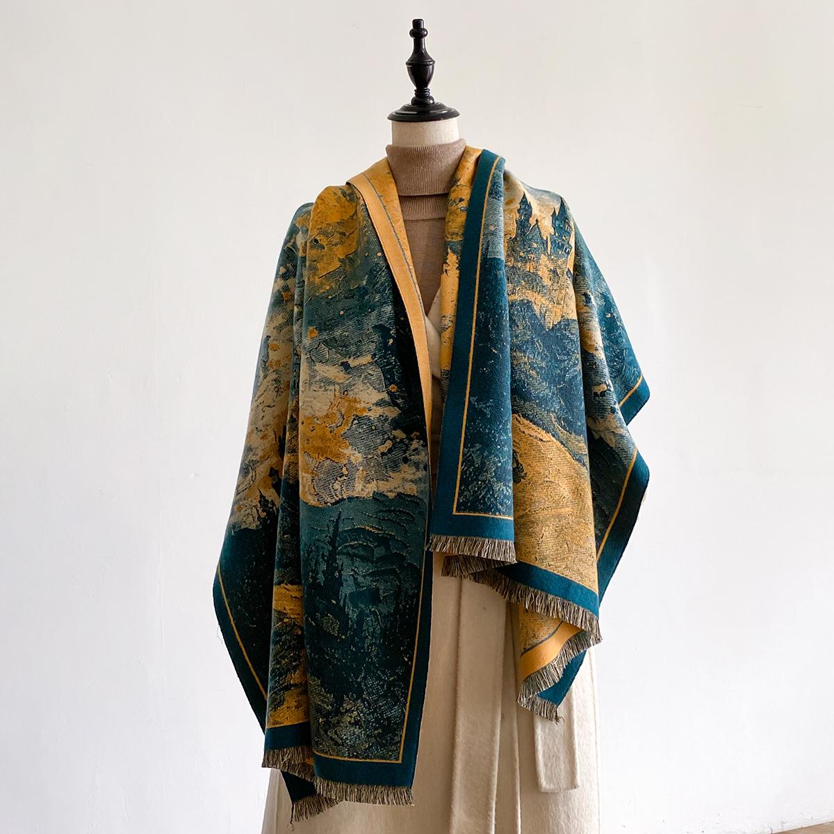 

Women s New Luxury Brand Winter Warm Cashmere Print Scarf Shawl and Wrap Pashmina Female Foulard Blanket Scarves Poncho