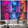 Cyberpunk Tapestry Wall Art Sci-Fi Neon Cityscape Home Decor Vaporwave Aesthetic Room Hanging Anime Backdrop Futuristic Landscap