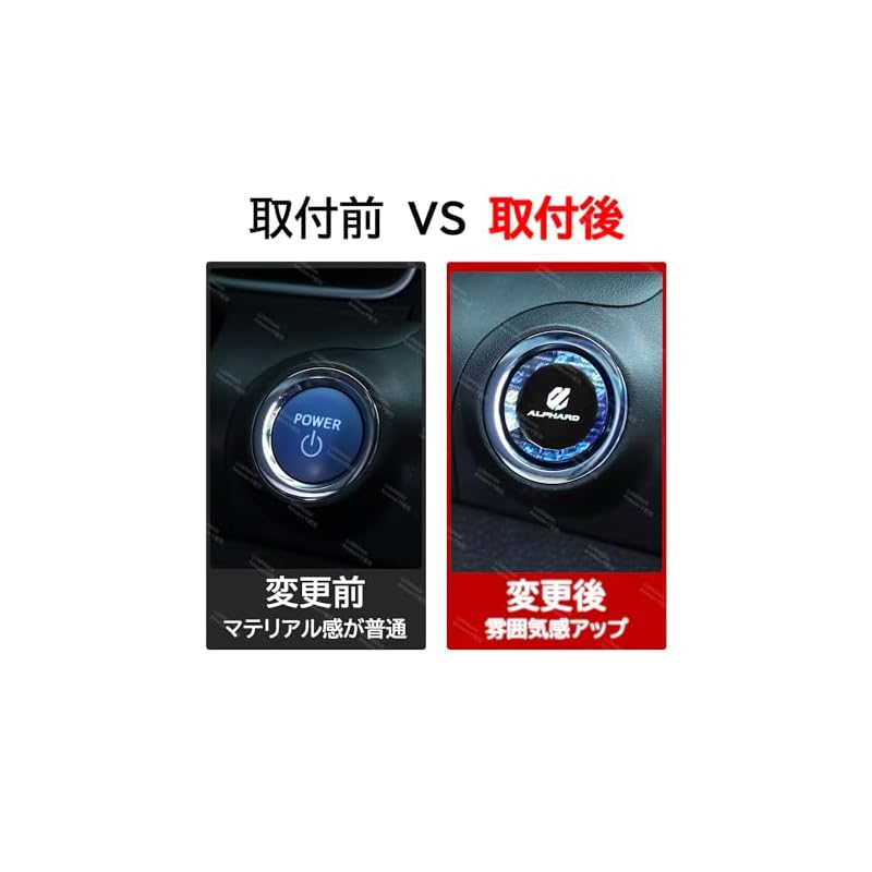 LUMIMAN Push-to-Start Switch, Crystal Engine Start Cover, Start Button Cover for Toyota Alphard (30 Series), Interior Parts, Dress-Up, Crystal-Like