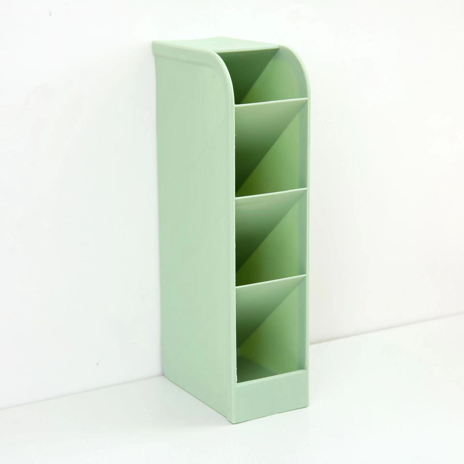 Transparent Frosted Pen Holder: Slanted Storage Box for Makeup Brushes and Lipsticks, Multi-Functional Stationery Organizer