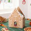 Christmas Gingerbread House Gift Box Small Christmas Candy Boxes for Cookies Chocolates Treats 3D House Shaped Paper Box for Holiday Party Favors