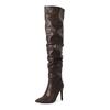 Pointed Pleated Tall Boots  Autumn and Winter Thin Heel Super High Heel Pile Boots Over Knee Boots Knight Boots