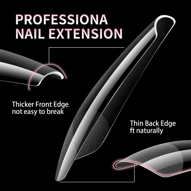 Gel Nail Tips Pre filed Almond/Stilettos/Square/Coffin Nail Tips Full Cover Nail Tips Press On Nail Artificial Fake Nail