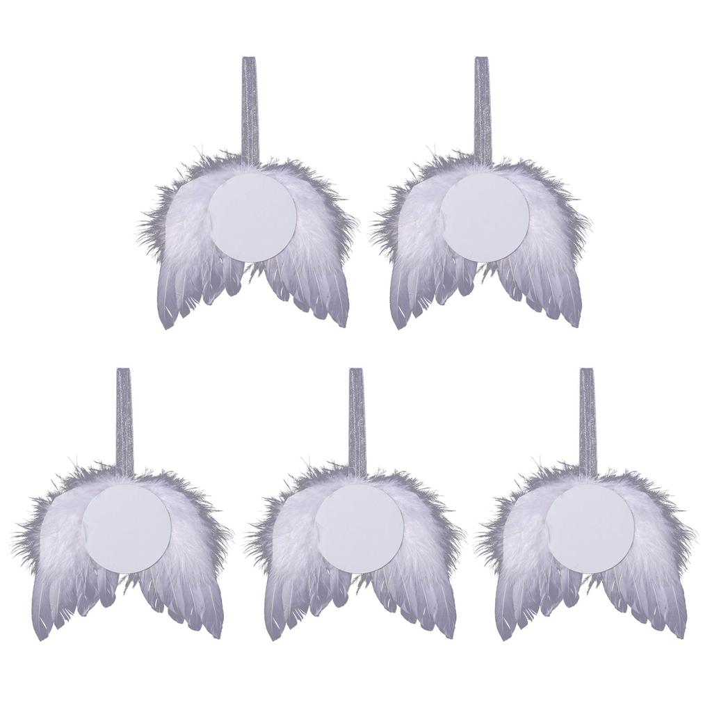 Sublimation Blank Products Pendant White Angel Wings Ornament Christmas Tree Decor for Jewelry Keychain Diy Craft Making