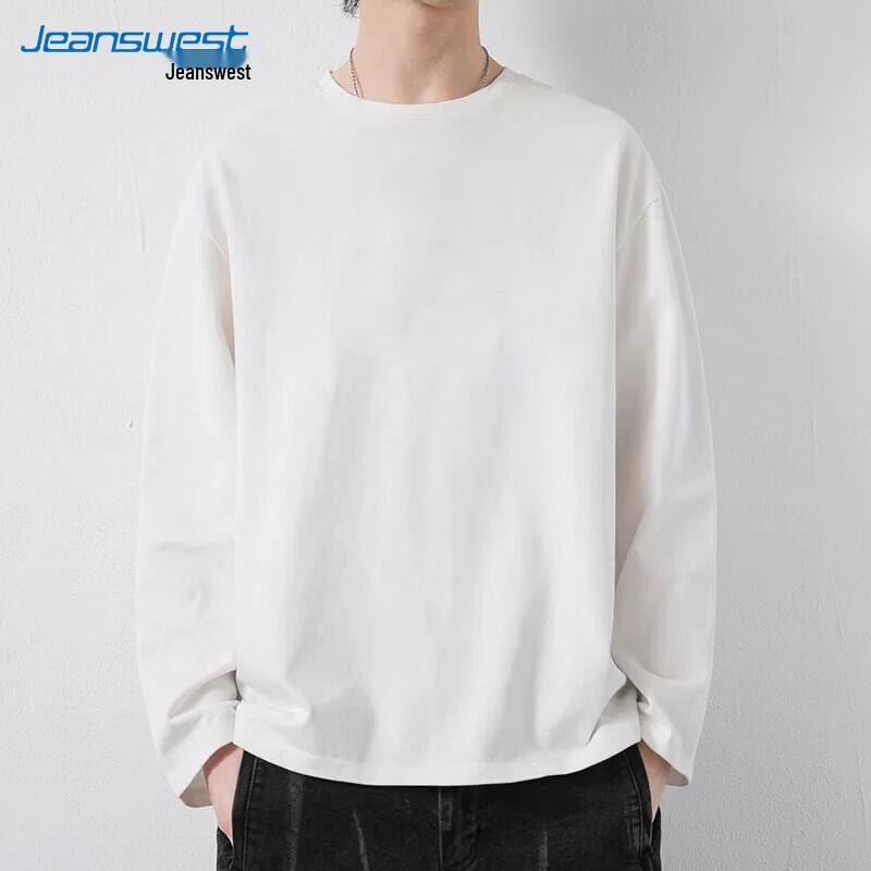 Jeanswest Men's Pure Cotton Loose Fit Long Sleeve T-Shirt