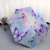 Purple Butterfly Pattern New Umbrella, 1pc Automatic Folding Travel Umbrella, Portable Foldable Design for Men and Women, Hall