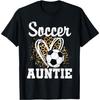 Soccer Auntie Leopard Heart T-Shirt