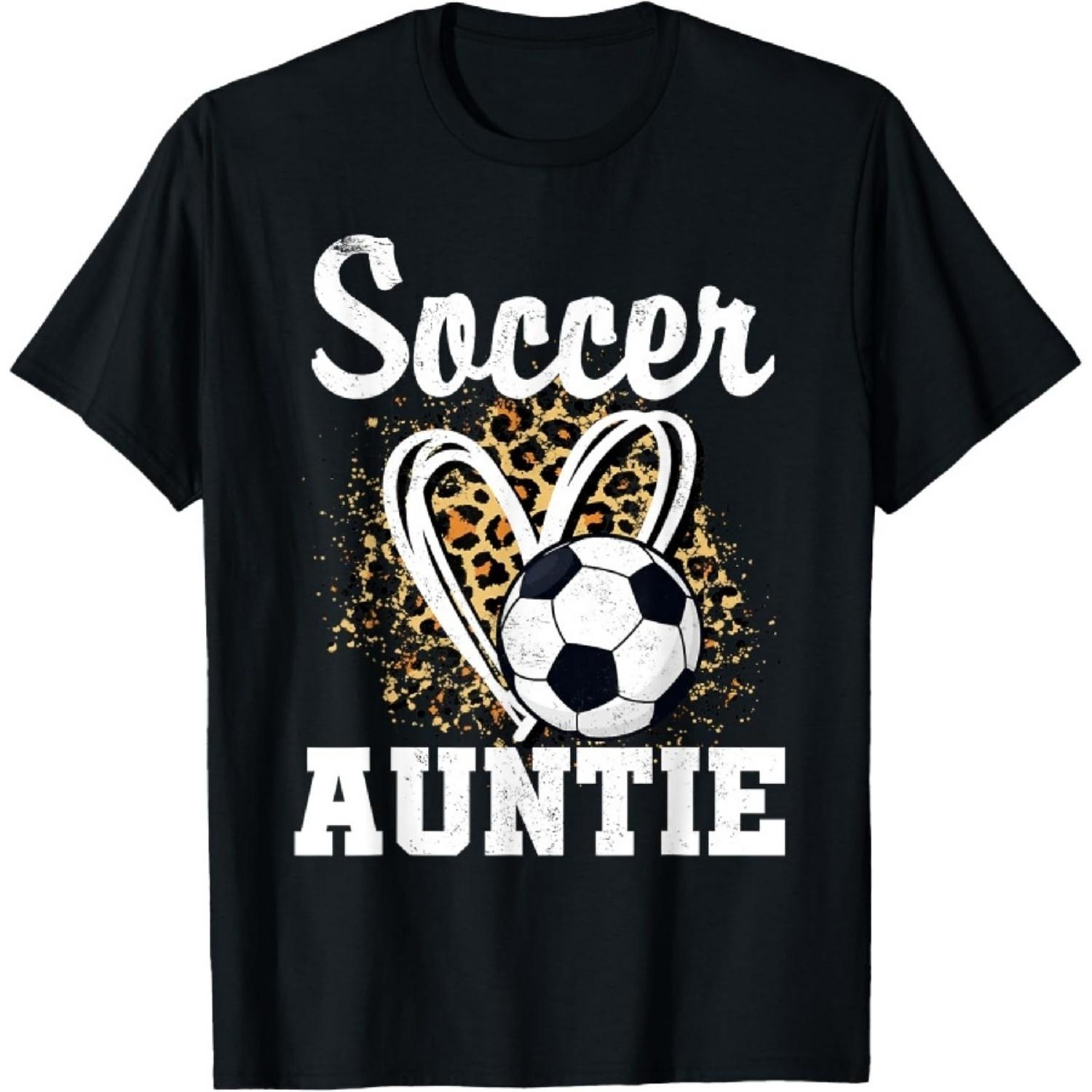 Soccer Auntie Leopard Heart T-Shirt XXXXXL разноцветный