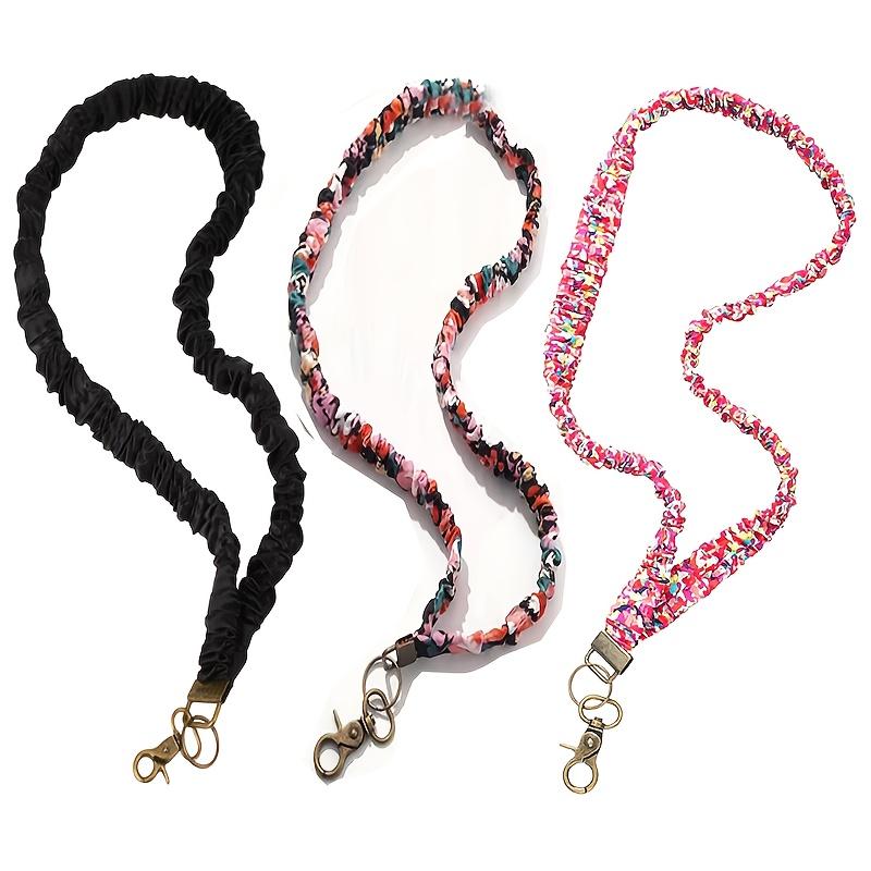 Stylish Colorful - Pleated Stretchable - Teacher Lanyard with Multi-Function ID and Phone Holder - Elegant & Cute Necklace Strap for Teachers, Nurses