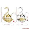 Alloy Condiment Pot Seasoning Container Spice Glass Jar Salt Sugar Bowl Pepper Coffee Storage Organizer Swan Rack Set