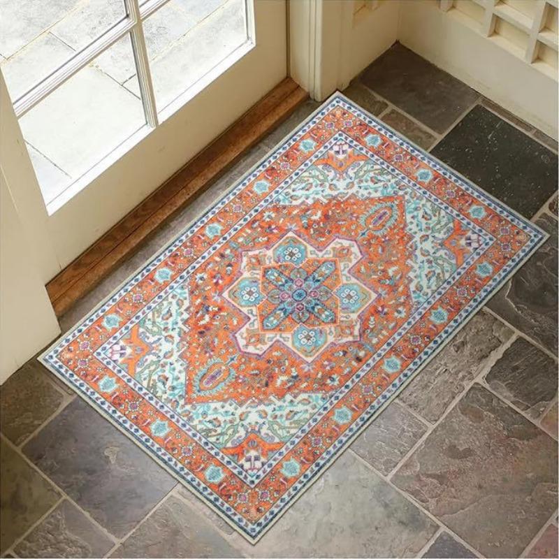 Persian Style Print Modern Entrance Carpet Rug Non-Slip Door Mat for Home Decoration Durable Easy Clean Indoor Outdoor Decorate