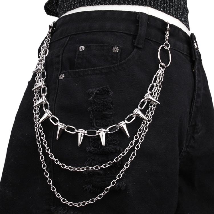 Long Metal Waist Chain Gothicism Waist Belt Punk Hook Trousers Pant Waist Link for Fashion Enthusiasts