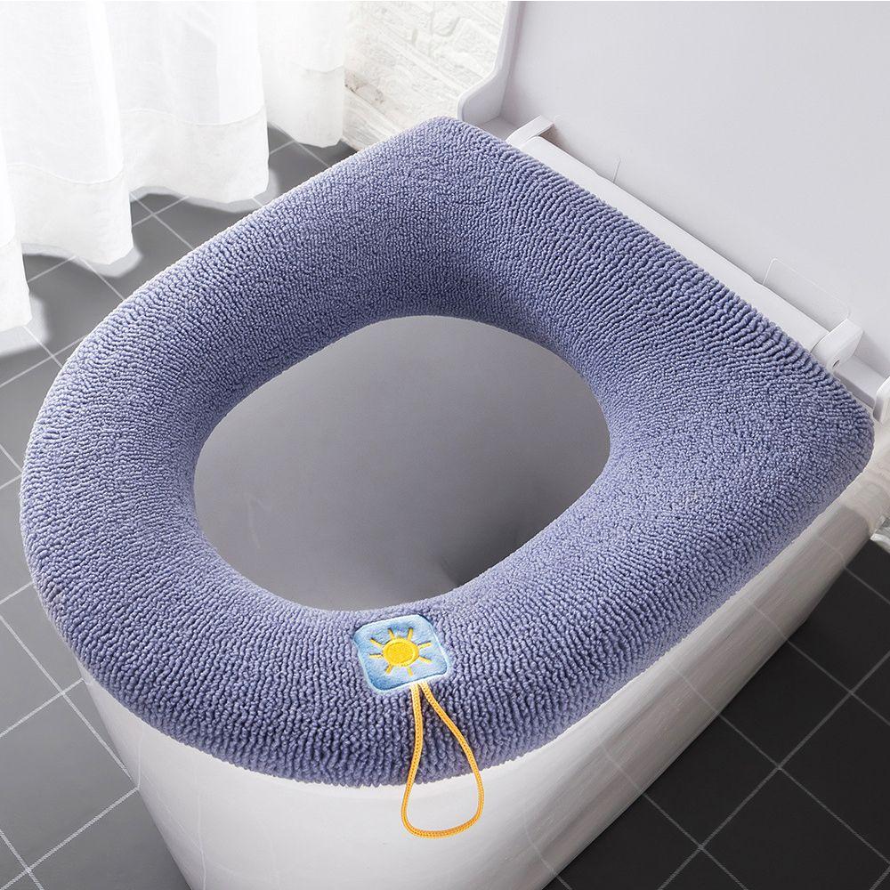 Bathroom Accessories Warmer with Handle Toilet Seat Cover Cushion Closestool Mat Pad