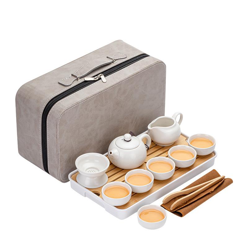 Business Event Gifts Ceramic Tea Set Tea Sea Xishi Pot Combination Set Teapot Leather Bag Gift Box